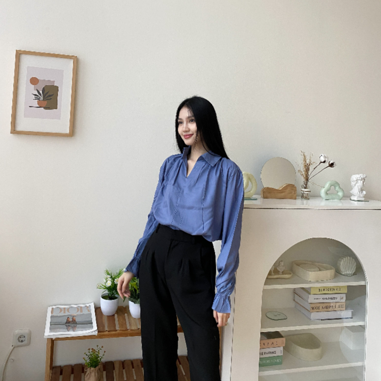 Daily Office Top - Atasan Lengan Panjang - Casual Blouse - Korean Top