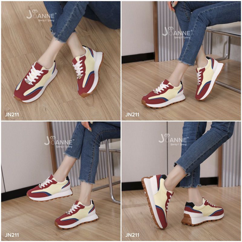 JOANNE Leather Sport Sneakers Shoes #JN211 ORIGINAL