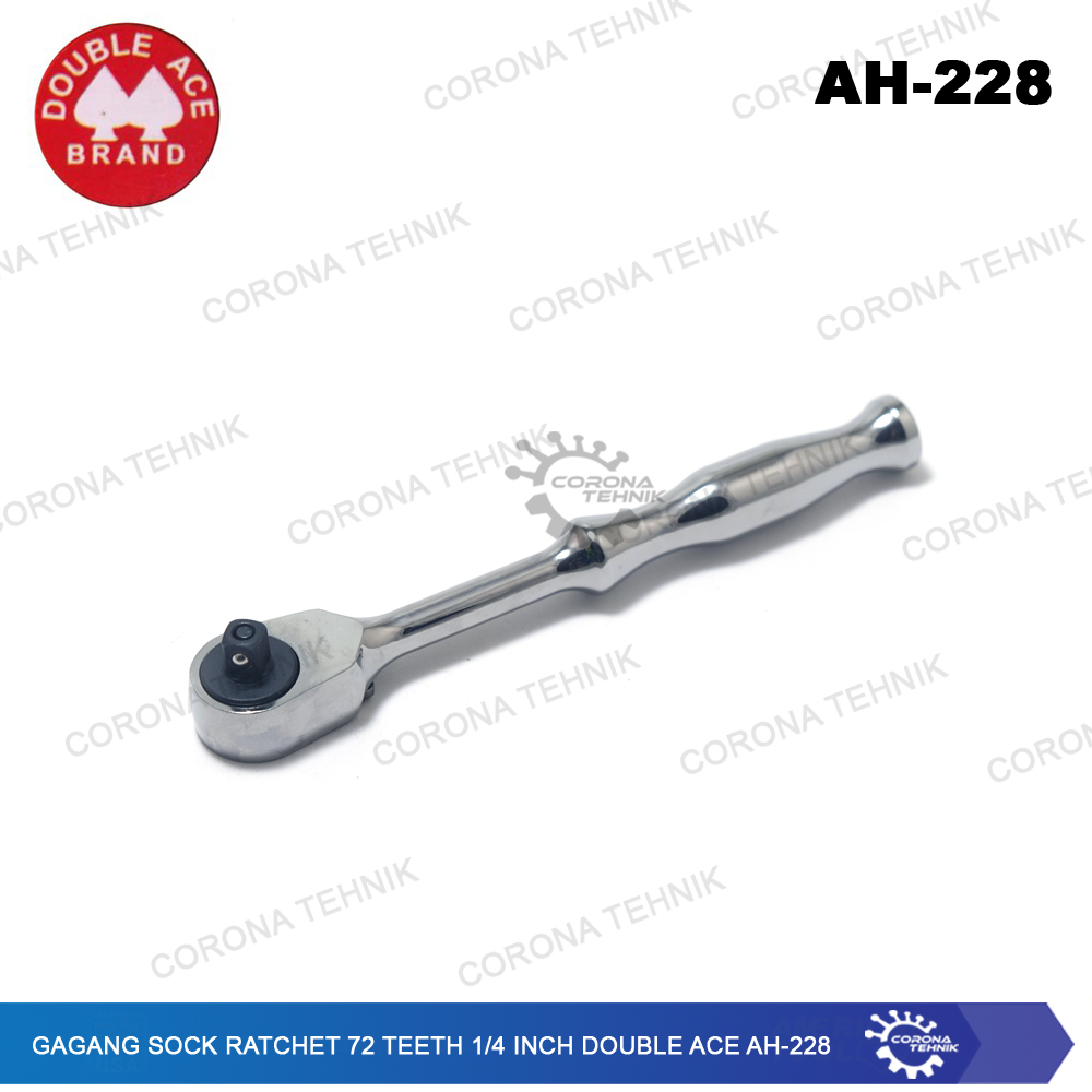 1/4 Inch Double Ace AH-228 - Gagang Sock Ratchet 72 Teeth