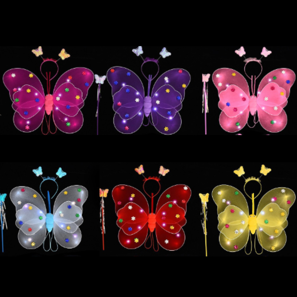 Mainan Sayap Peri Kupu Kupu Lampu Led