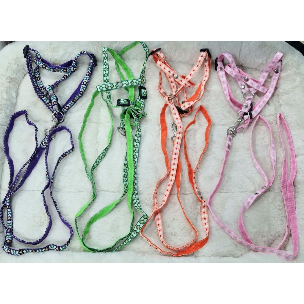 Harness Motif S M L XL Tali Tuntun Jalan Hewan Kucing Anjing Leash Cat Dog Badan Kelinci