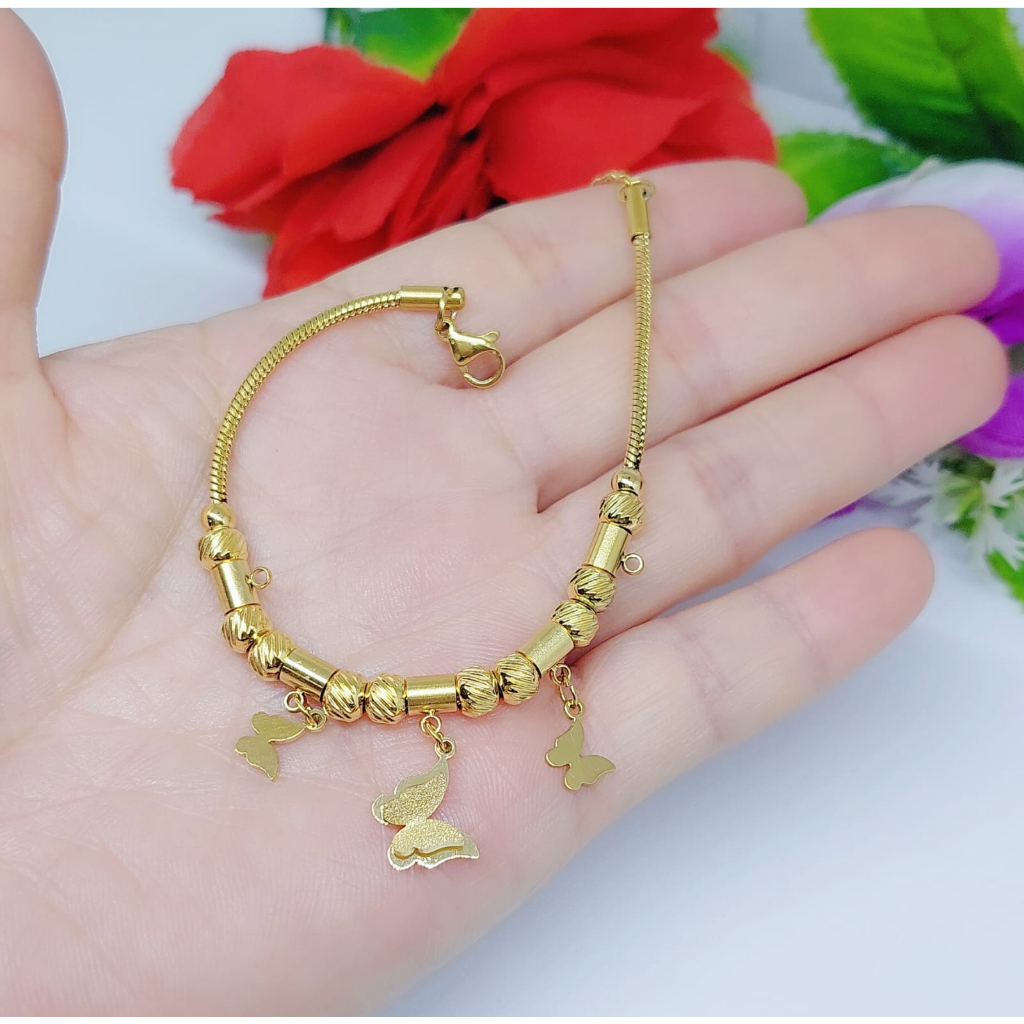 Gelang Titanium Kupu-kupu Perhiasan Wanita Jewelry R040