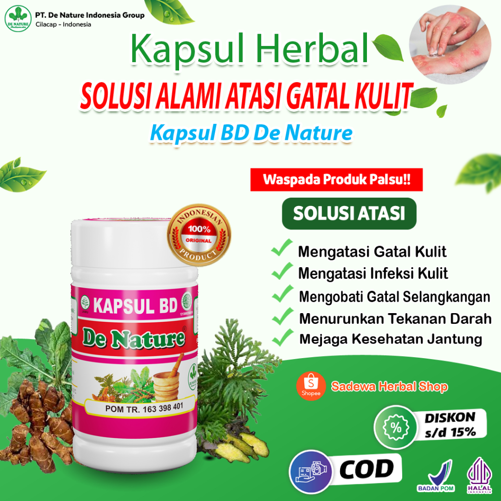 Kapsul BD Obat Kapsul Gatal-Gatal, Obat Gatal Ampuh Dari De Nature