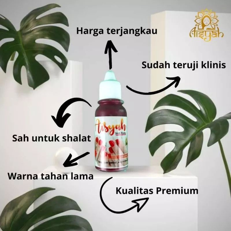 Inai Kuku Aisyah Kutek Henna Kuku Muslimah Sah Untuk Sholat 15gr (Halal)