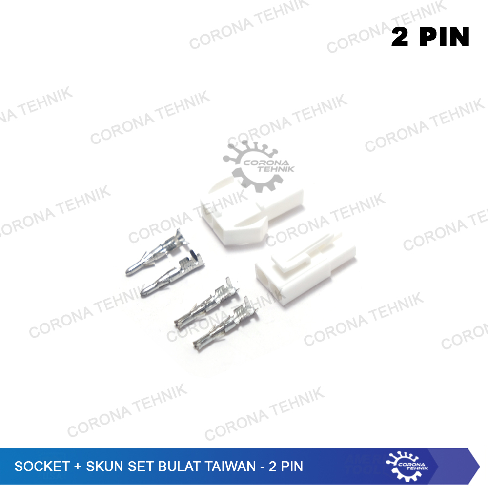 Socket + Skun Set Bulat Taiwan - 2 Pin