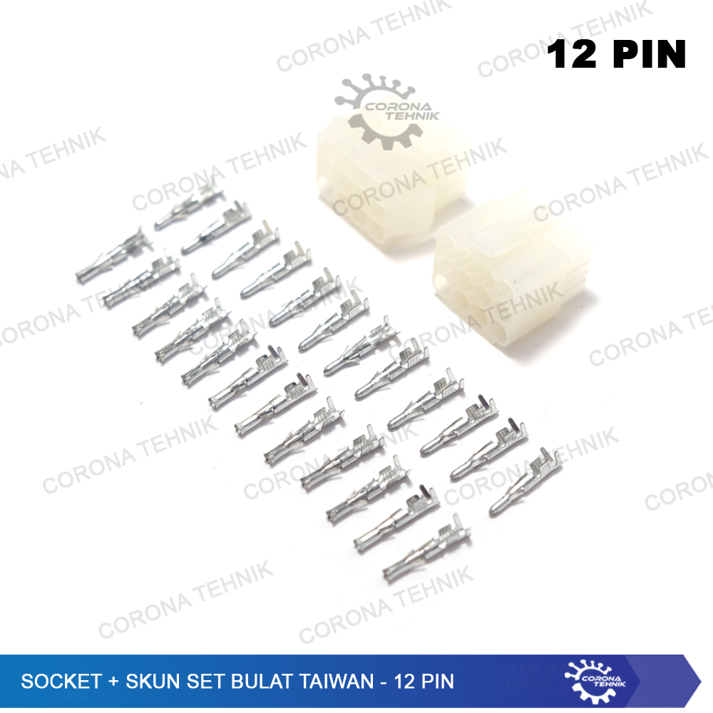 Socket + Skun Set Bulat Taiwan - 12 Pin