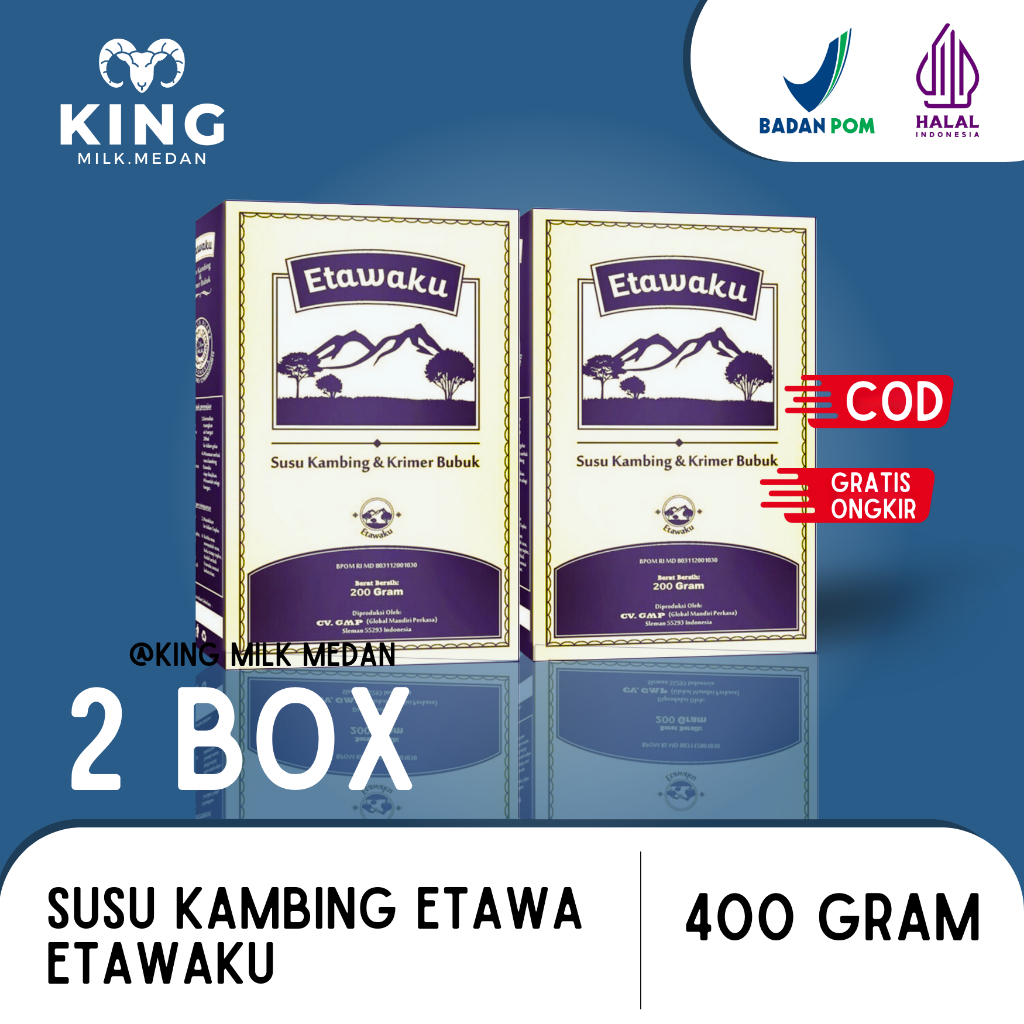 

2 box Etawaku - Susu kambing Bubuk Etawa Campuran Krimer Atasi Sesak Nafas dan Nyeri Sendi seperti produk Super Goat Etawalin Platinum Sr12 Gomars Provit Hni Herba Wight Supergoat Medan di