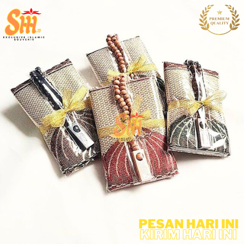 Souvenir aqiqah umroh haji tahlil tahlilan Souvenir Sajadah Kecil free Tasbih Murah gratis paket par