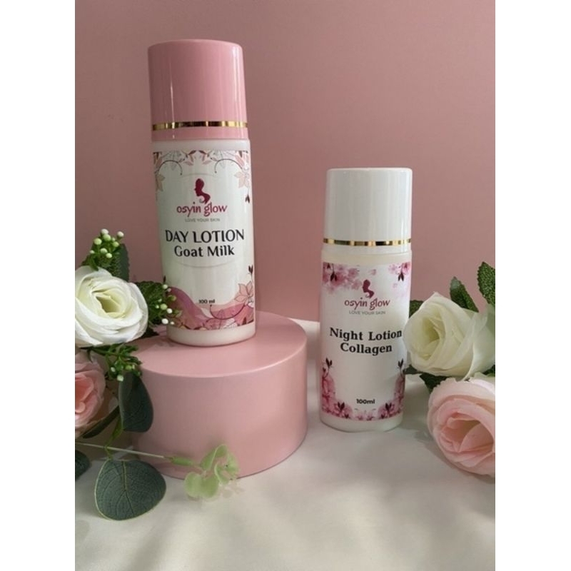 lotion dosting osyin glow pemutih badan paket day & night