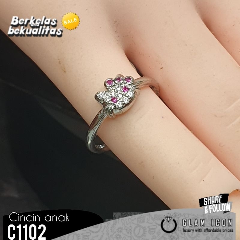 Cincin anak motif elo kiti pita pink C1102 CAS