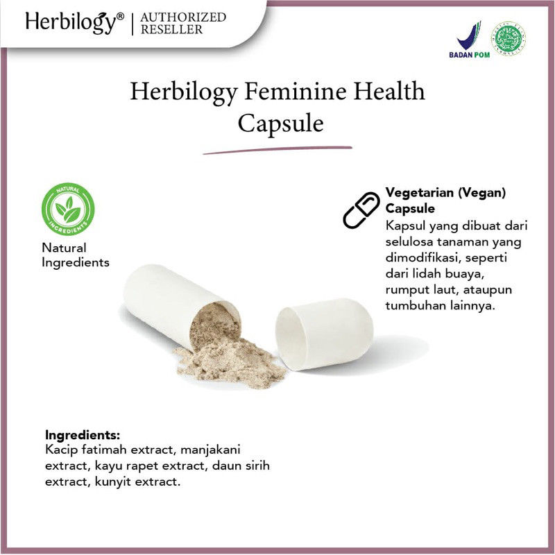 Herbilogy Feminine Health 60kapsul / kesehatan wanita / mengatasi keputihan