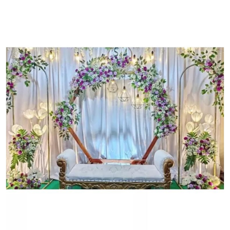 paket backdrop dekorasi hexagonal