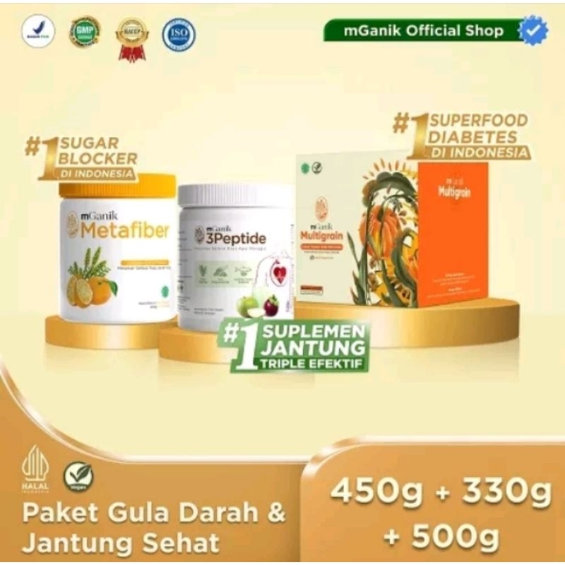 mGanik 3Peptide 330gr + Metafiber 450gr + mGanik Multigrain 500gr