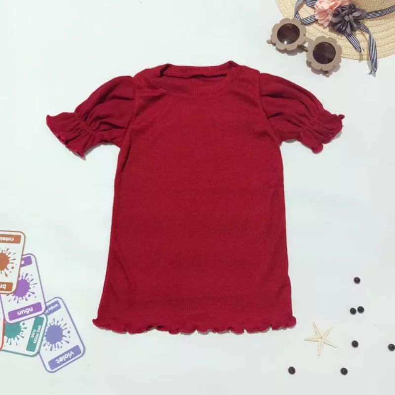 Baju Anak Perempuan NAURA Ruffle Knit Tee Rib 1-5 tahun