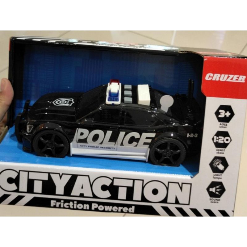Cruzer City Action Friction Police Car with Light & Sounds / Polisi