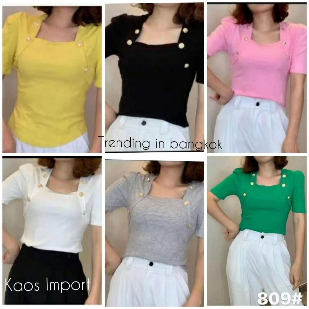 LOUF Baju Kaos Import Wanita Bangkok Polos Basic