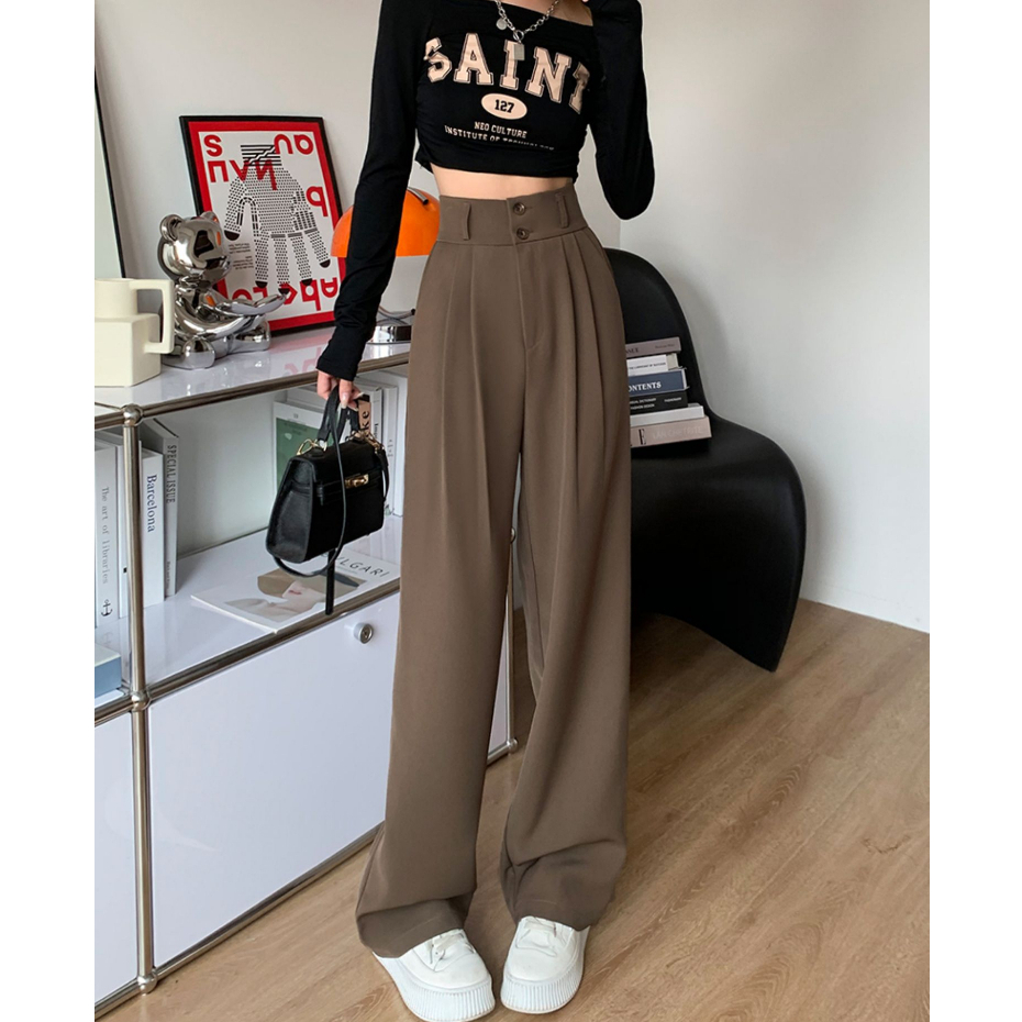 Celana Wanita Kekinian Kulot Highwaist Casual Premium Kancing Korean Style Celana Panjang