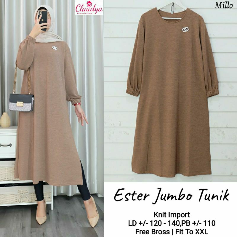 Ester jumbo tunik/tunik jumbo/outfit/atasan wanita/bisa Cod