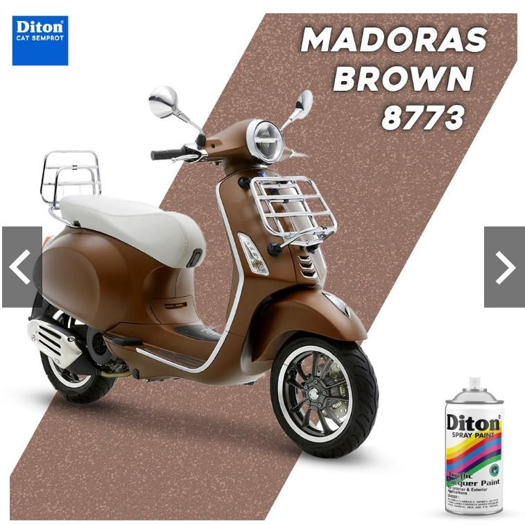 SOLID COLOURS DITON Spray Paint Acrylic Lacquer Paint Pilox Pilok Cat Semprot - 8773 MADORAS BROWN / COKLAT (300cc / 300ml)