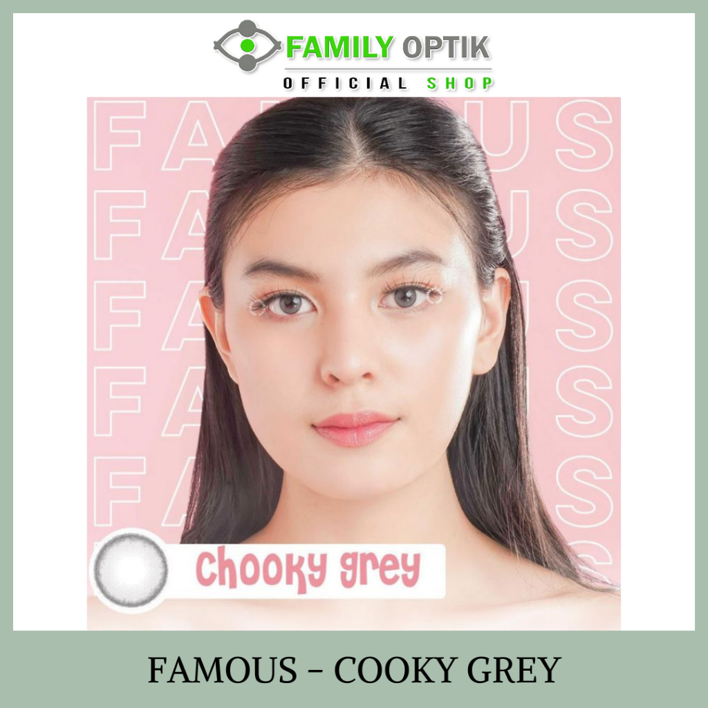 Famous With Biomoist Cooky Grey Monthly Softlens Warna