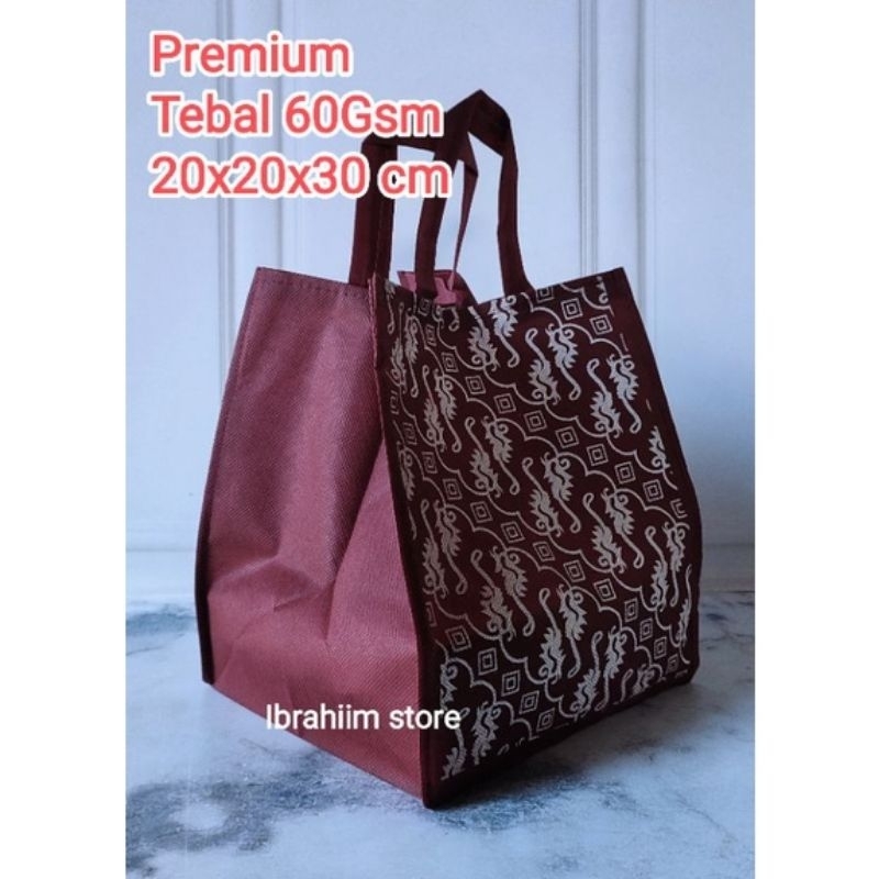 (ISI 12 PCS) TERLARIS TAS HAJATAN BATIK MEWAH TEBAL UKURAN 22x22 CM TEBAL 60 GSM/ TAS BERKAT TEBAL DAN BESAR TAS HAJATAN MEWAH