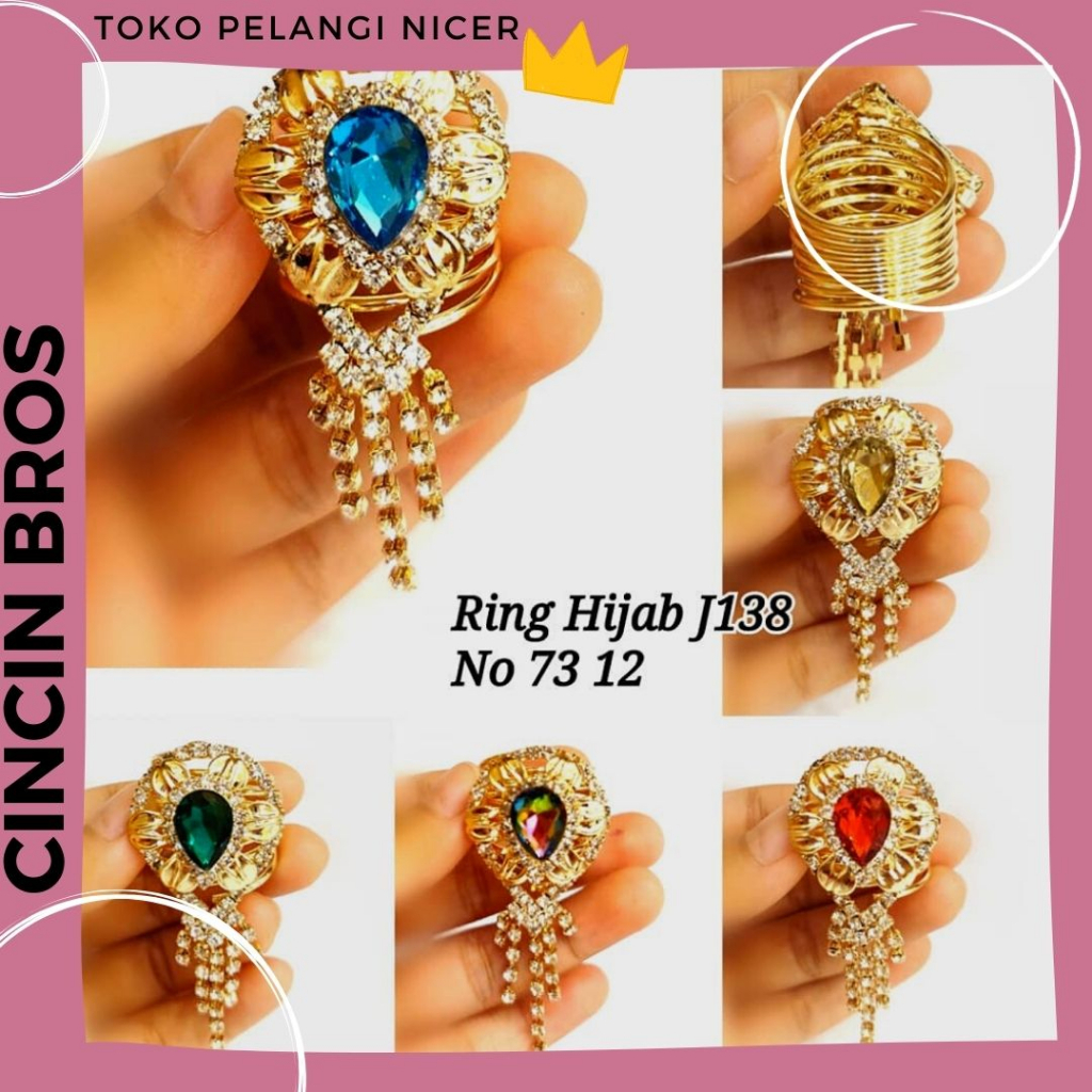 Aksesoris Cincin Jilbab /Ring Bros Hijab / Peniti Kait Model Cincin Kerudung Motif Etnik