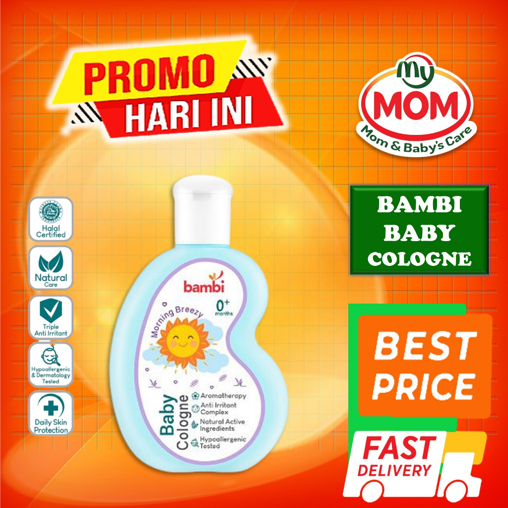 [BPOM] Bambi Baby Cologne Sweet Floral Morning Breezy Milky Powdery 100ml / Aromhatherapy / Parfume Bayi Kulit Normal  Sensitif / MYMOM