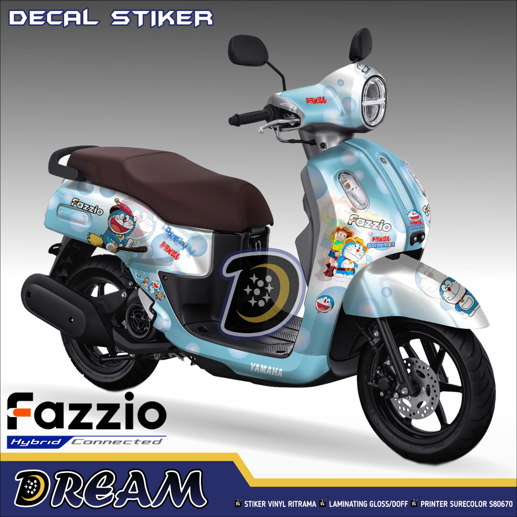 Decal Yamaha Fazzio Striping Motor Fazzio Stiker Yamaha Fazzio Doraemon
