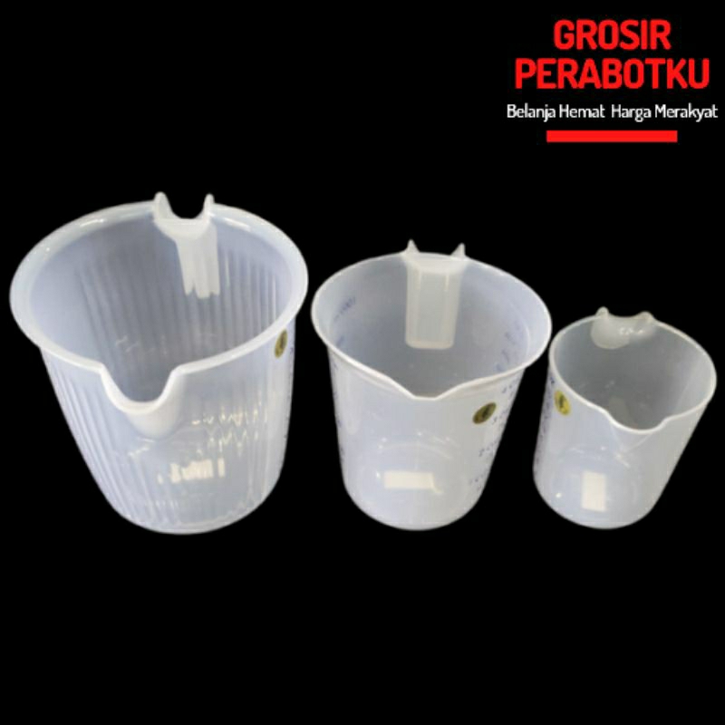 Gelas Teko Ukur Takar Plastik 2000ml 1000ml 500ml Owl Plast Measuring Cup Tabal Kokoh Kuat