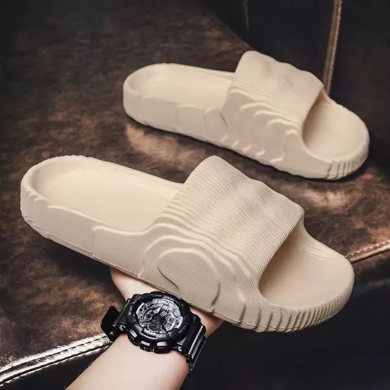 Sandal ADILETTE Pria Putih Sandal Slop Pria Karet Kamar Mandi Sandal