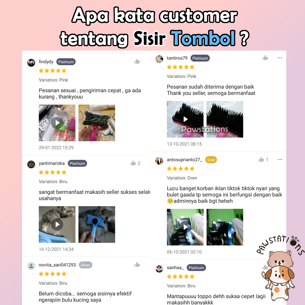 Ready|COD Sisir Tombol Sisir Kucing Sisir Anjing Sisir Kucing Bulu Rontok Sisir Bulu Kucing Sisir Bulu Anjing Paket Grooming Kucing Sisir Grooming Kucing Sisir Kelinci