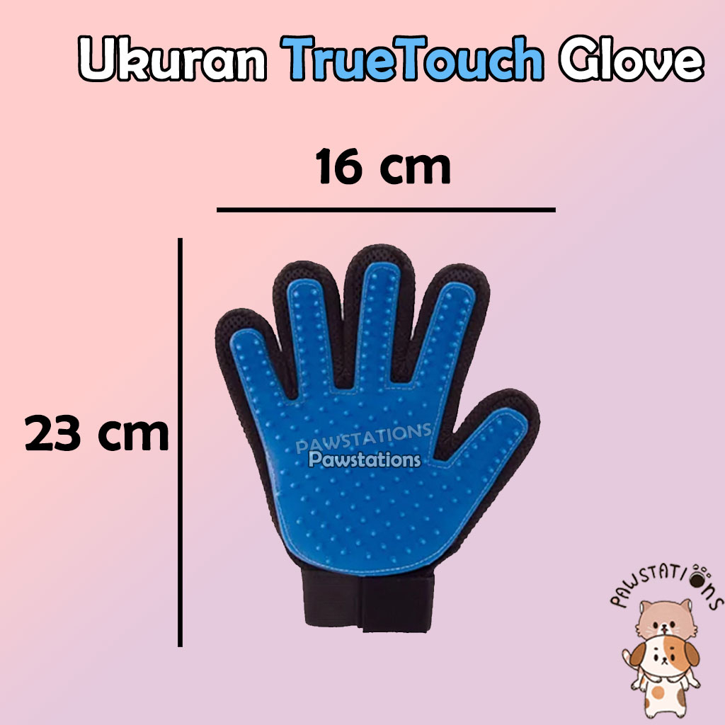 True Touch Glove Sisir Pijat Kucing / Anjing Sarung Pengangkat Bulu Mati