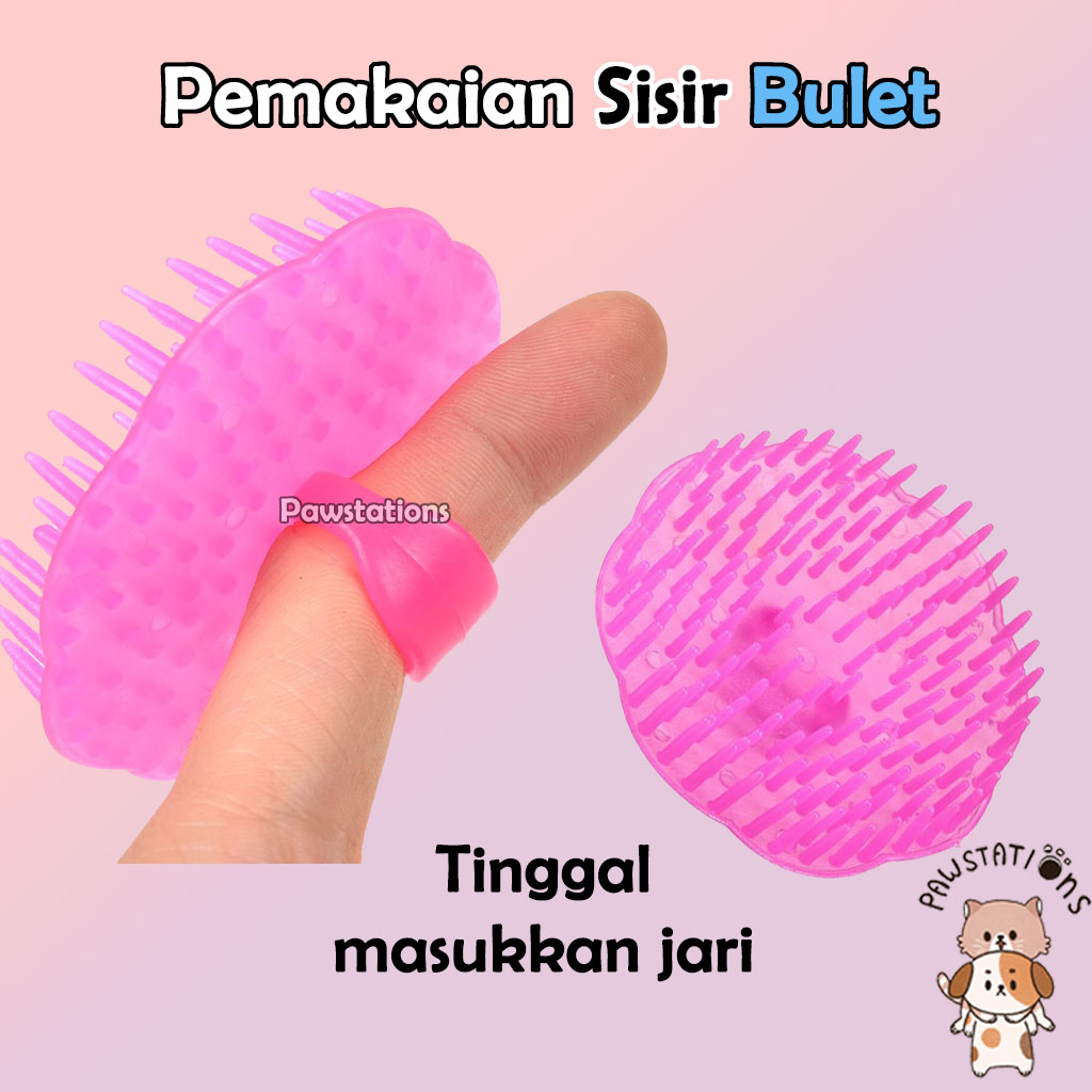 Sisir Pijat Mandi Kucing / Anjing Sikat Mandi Kucing / Anjing Sisir Bulat Lembut