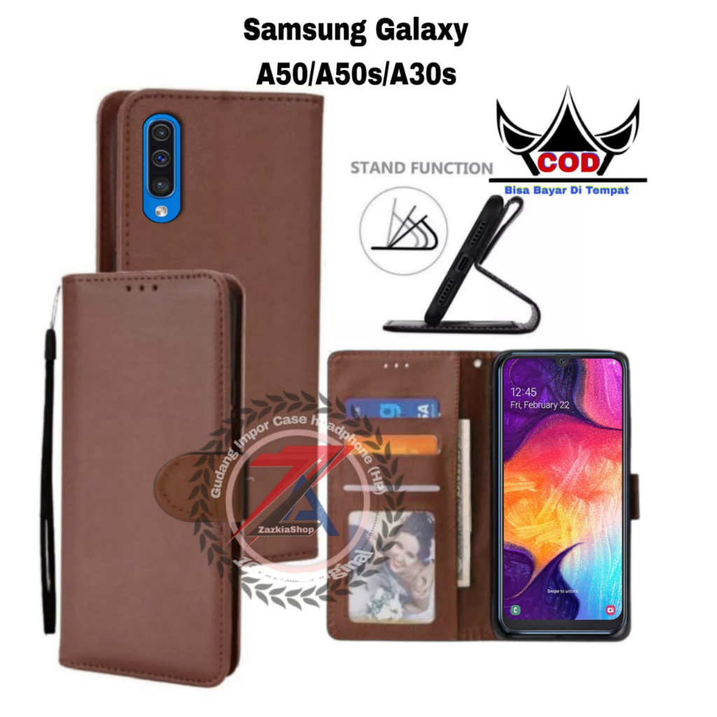 CASE FLIP CASE DOMPET KULIT FOR SAMSUNG GALAXY A50/A50S/A30S CASING DOMPET-FLIP COVER LEATHER-SARUNG