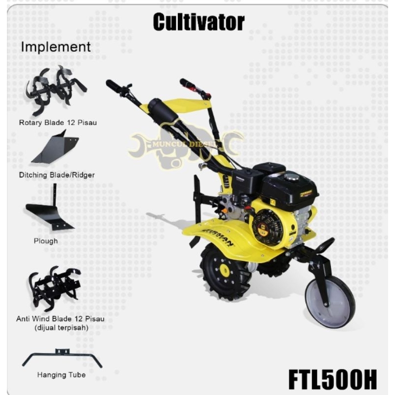 traktor tiller ladang firman ftl 500H cultivator firman ftl 500 h traktor firman ftl 500H