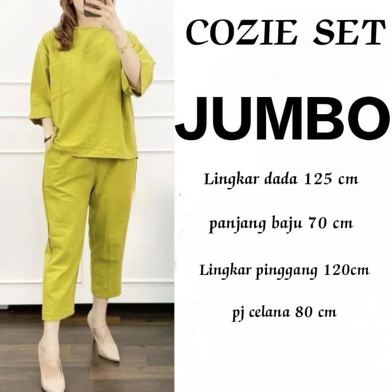 COZIE CESIA ONE SET JOMBO setelan wanita TERBARU XXXL,one set KATUN Linen premium TERLAKU TERLARIS k