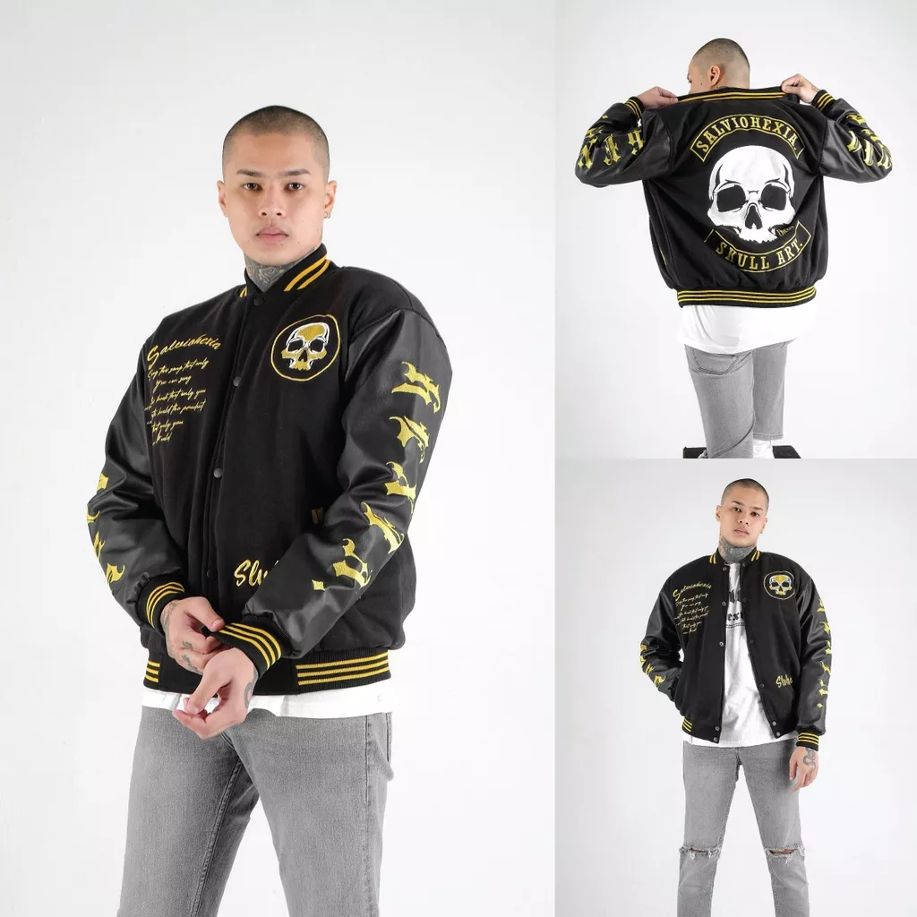 Salvio Hexia Jaket Varsity Baseball Premium Full Bordir Original Design