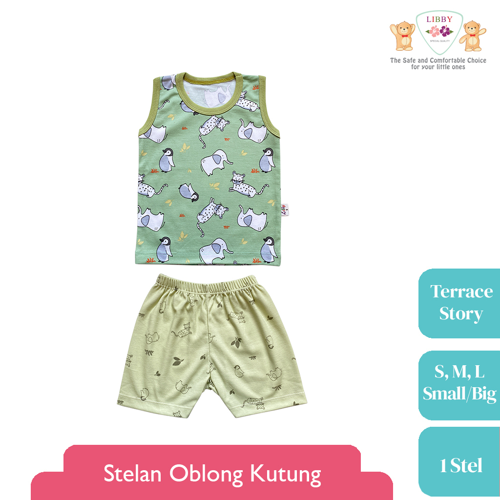 LIBBY Stelan Oblong Kutung Motif Terrace Story(1 stel) Terbaru