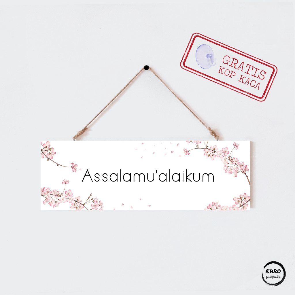 Kuro Projects - Home decor Hiasan Gantung Dinding Pintu Kamar Rumah tulisan Assalamualaikum, Welcome