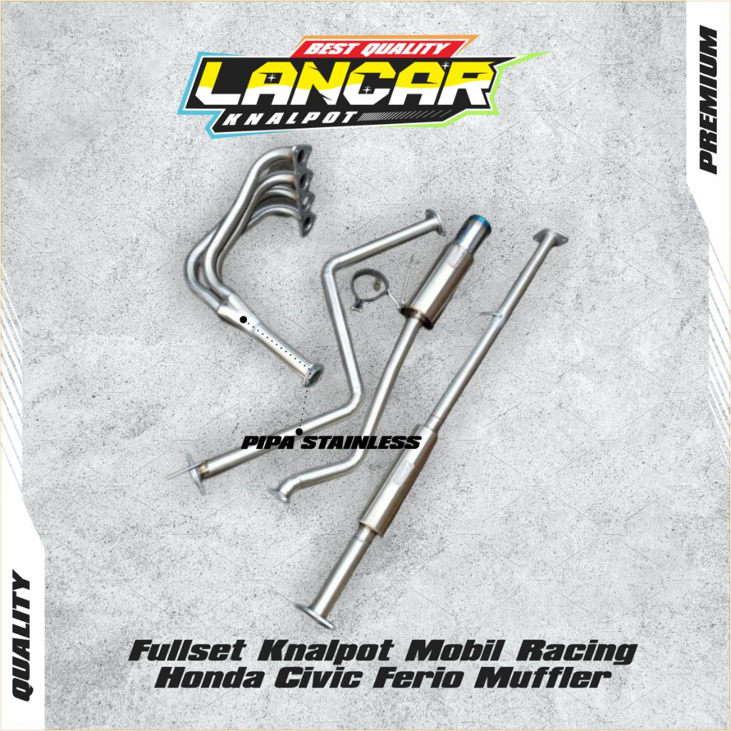 Fullset Knalpot Mobil Racing Honda Civic Ferio Muffler - Lancar Knalpot