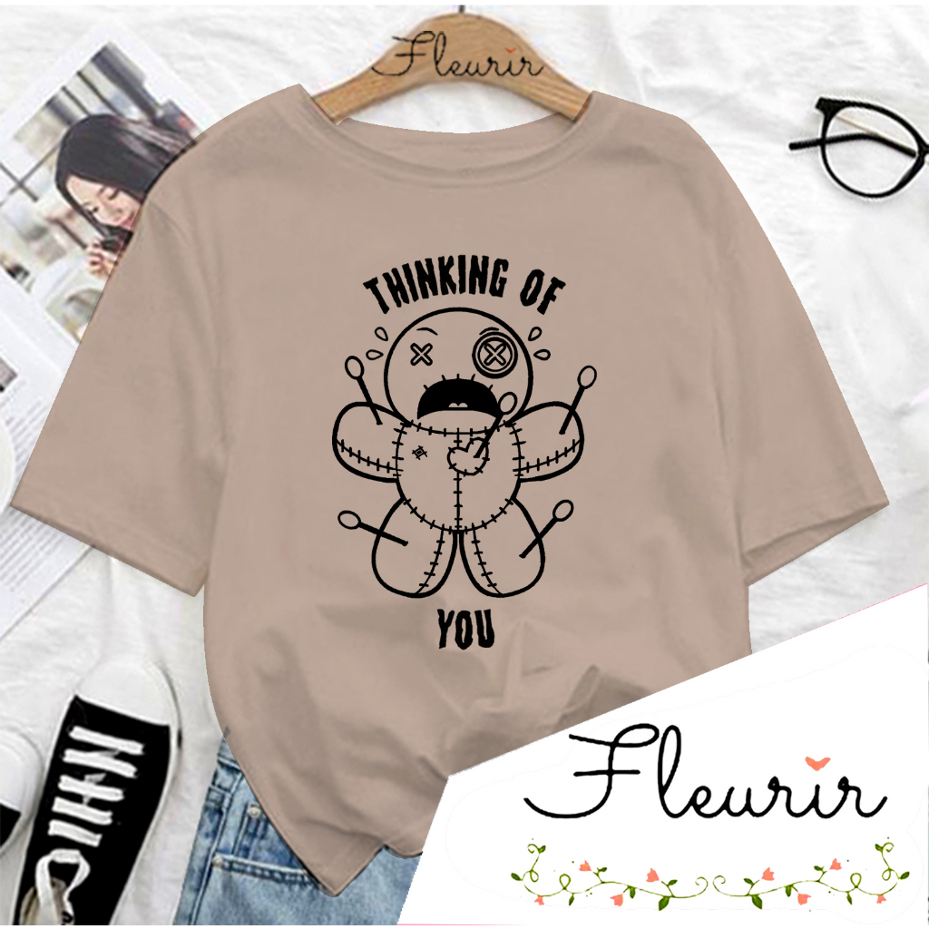 FLEURIR - COD KAOS WANITA PRIA REMAJA DEWASA UNISEX TSHIRT JUMBO OOTD LENGAN PENDEK OVERSIZE VOODOO THINK