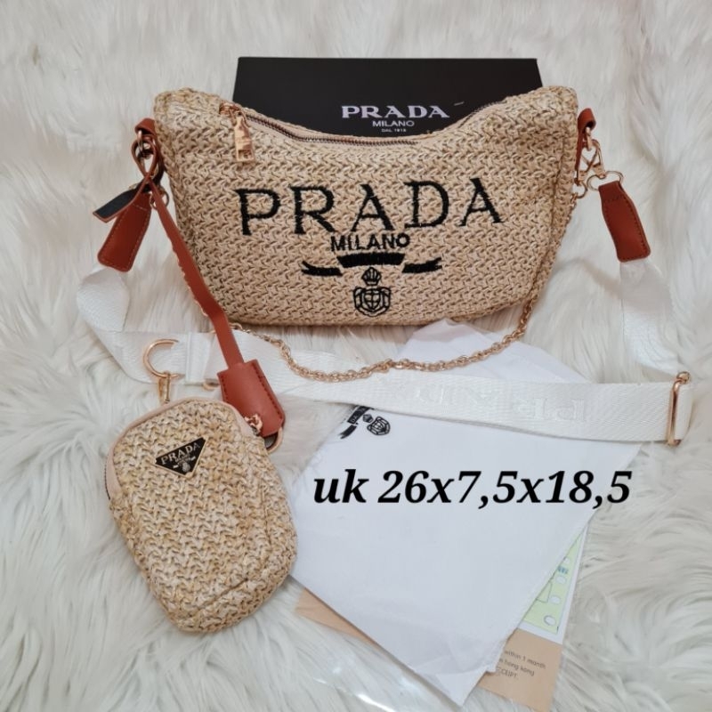 Tas prda rafia hobo pochette import free box uk 26x7,5x18,5