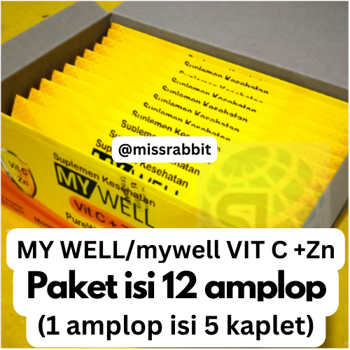 [ISI 12 PCS] MY WELL/mywell VIT C +Zn (1 amplop isi 5 tablet) - vitamin c 500 mg [EXP 2024 KE ATAS]