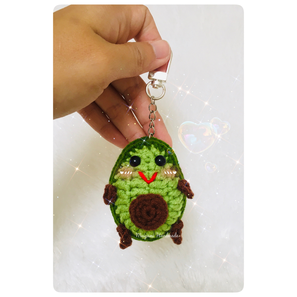 [Ready Stock] Boneka Rajut Avocado / Amigurumi Avocado / Keychain Rajut Avocado