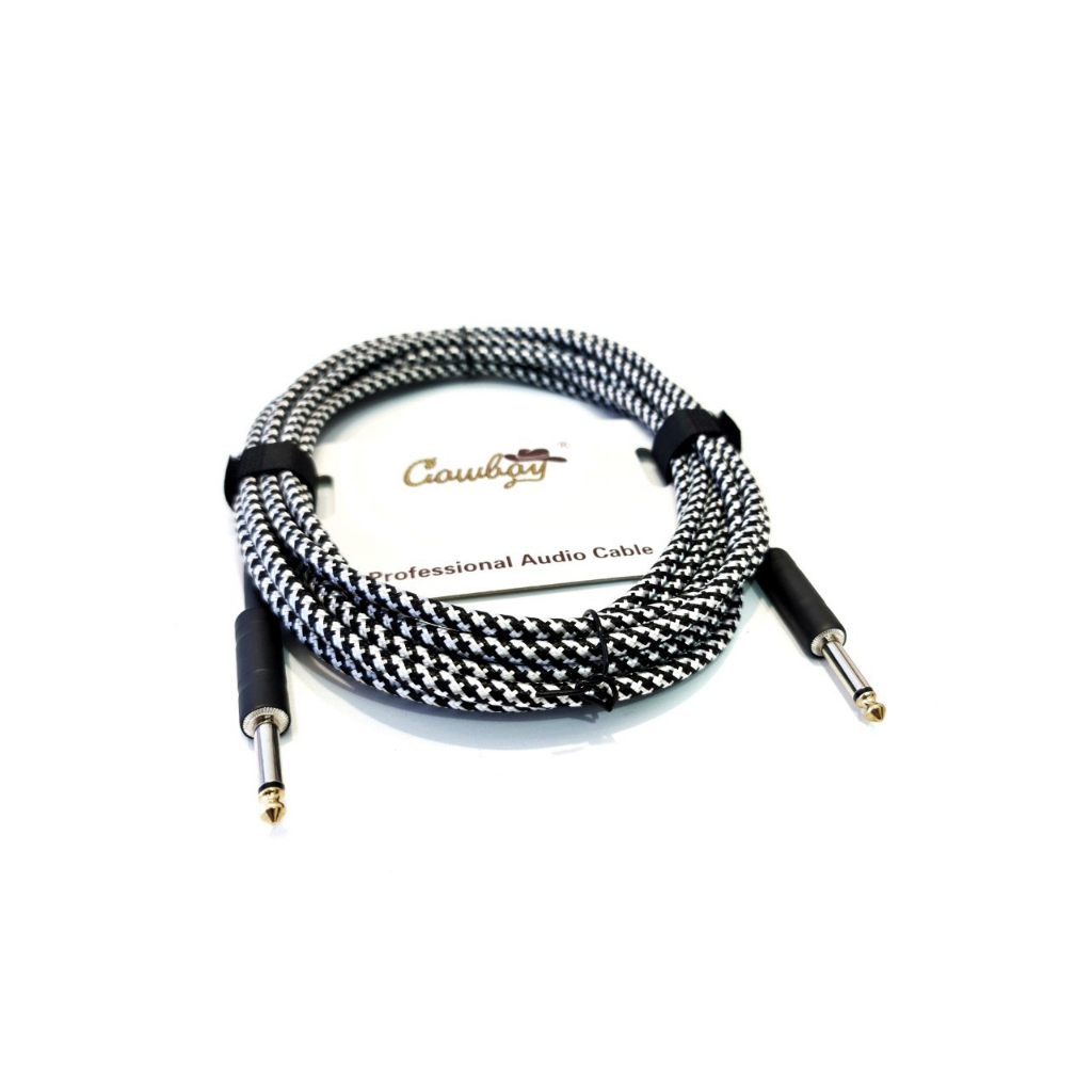 Kabel Jack Gitar dan Bass Elektrik Merk Cowboy Original 3 Meter Anti Noise Bahan Fiber Murah Jakarta