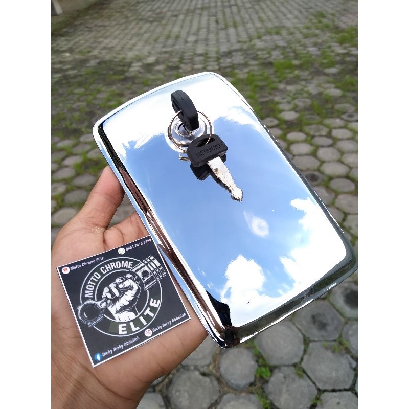 COVER TUTUP TANGKI GL 100 CHROME SET KONTAK GL100