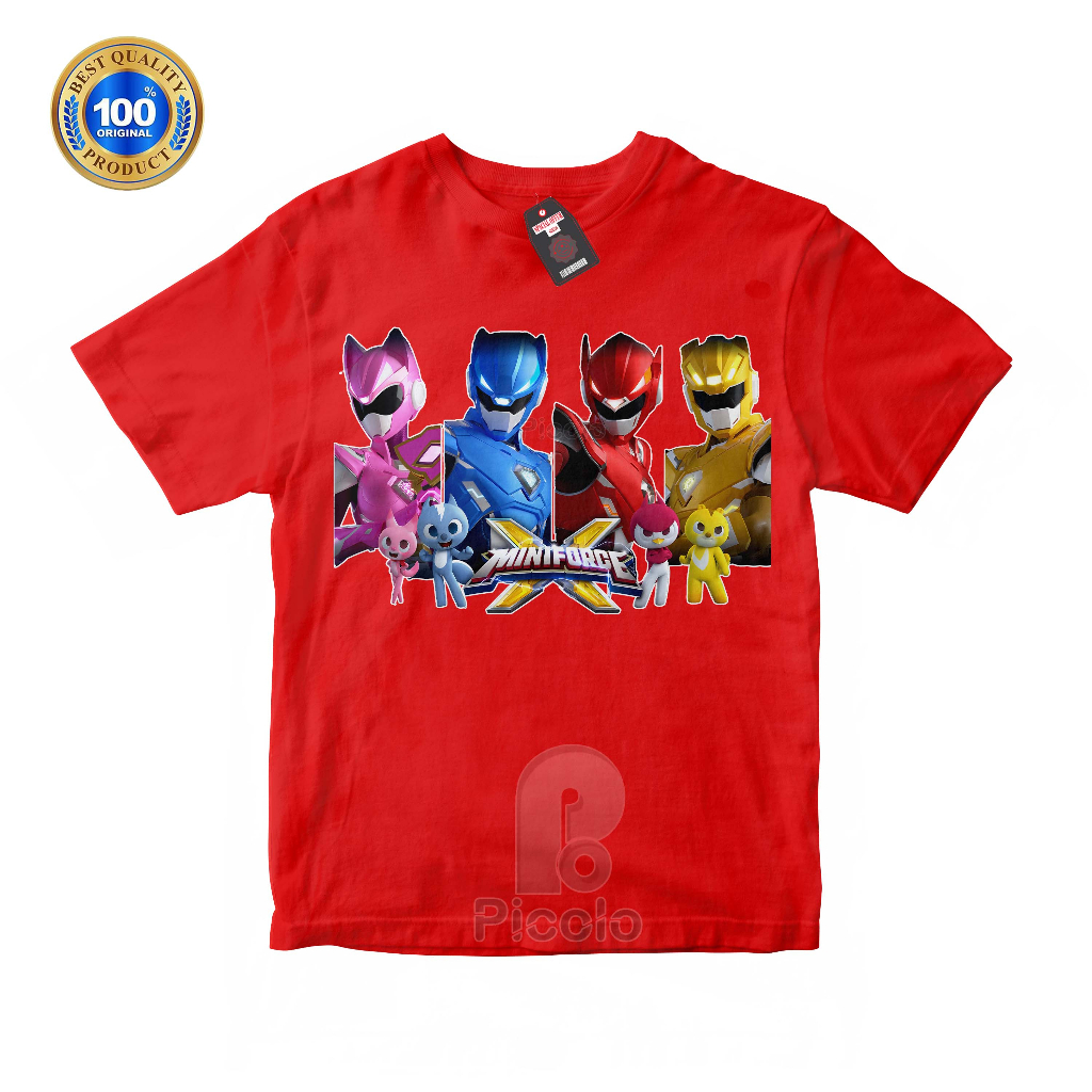 (FREE NAMA) BAJU KAOS ATASAN ANAK MOTIF KARTUN MINIFORCE UNISEX Bahan COTTUN