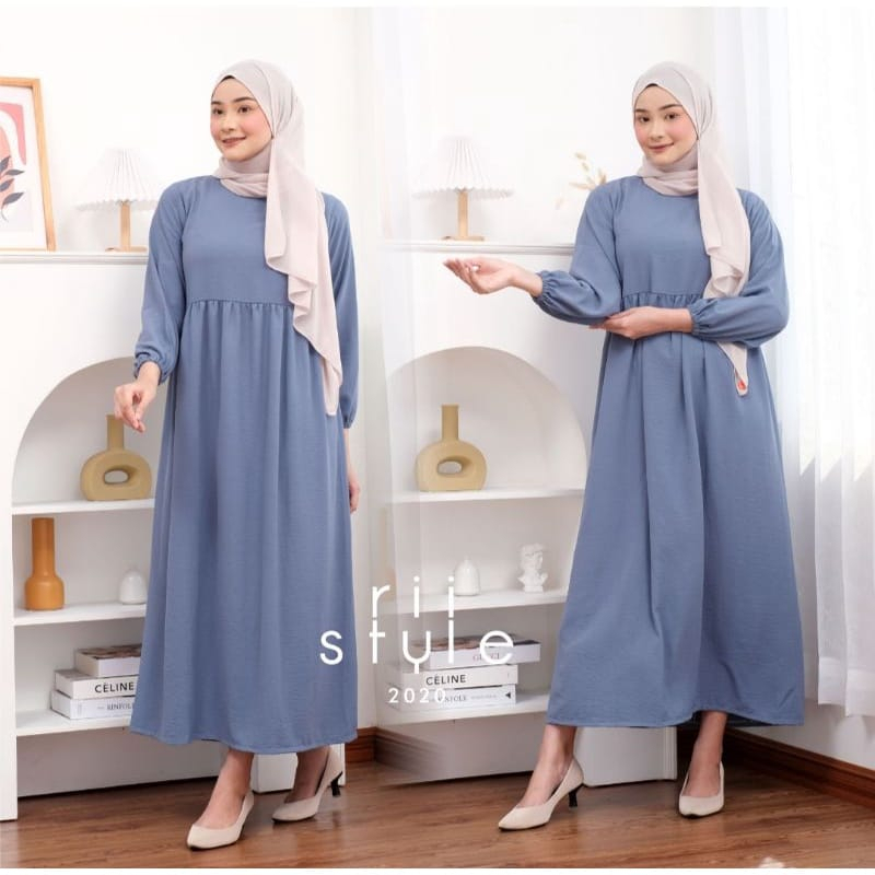 Balena Midi Dress Bahan Crinkle Air Flow