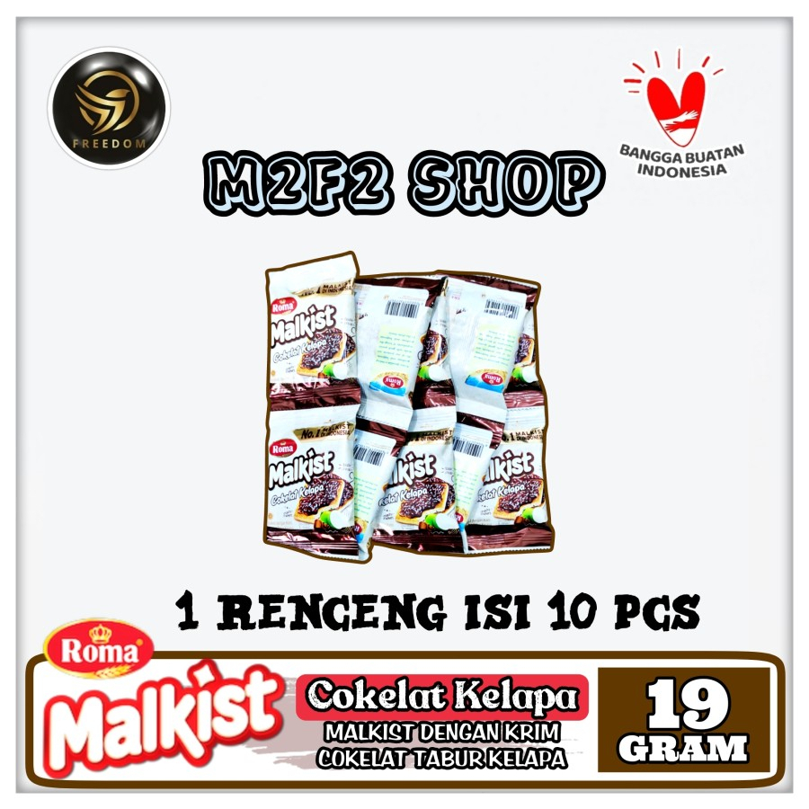 

Roma Biskuit Malkist Krim Cokelat Kelapa Sachet - 19 gr (Kemasan 1 Renceng)