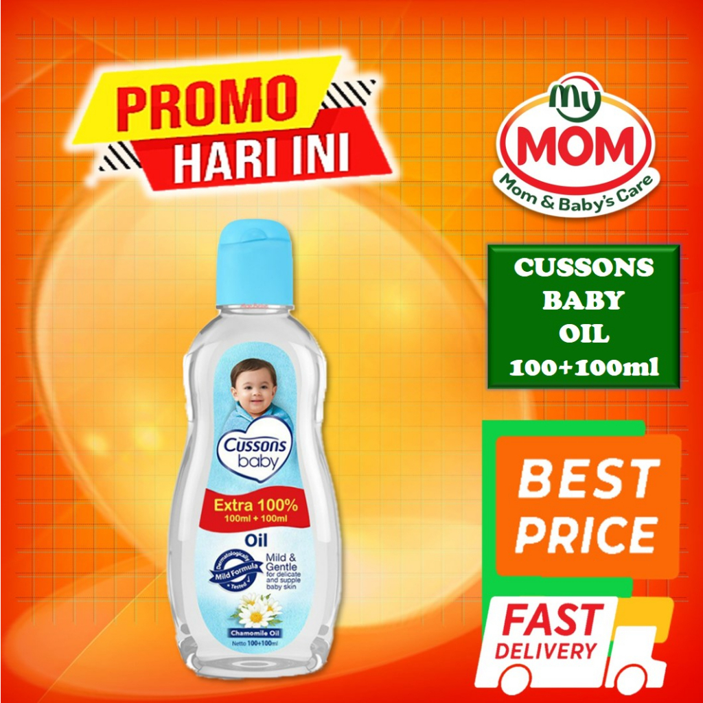 [BPOM] Cussons Baby Oil 100ml+100ml &amp; 50ml + 50ml / Cusson Baby Oil 200 ml &amp; 100 ml / Minyak Bayi 100 ml + 100 ml &amp; 50 ml + 50 mlMY MOM